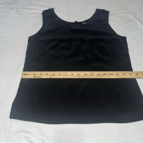 Mel & Lisa 100% Silk Black Tank Tops W Darts Medium - Picture 6 of 6